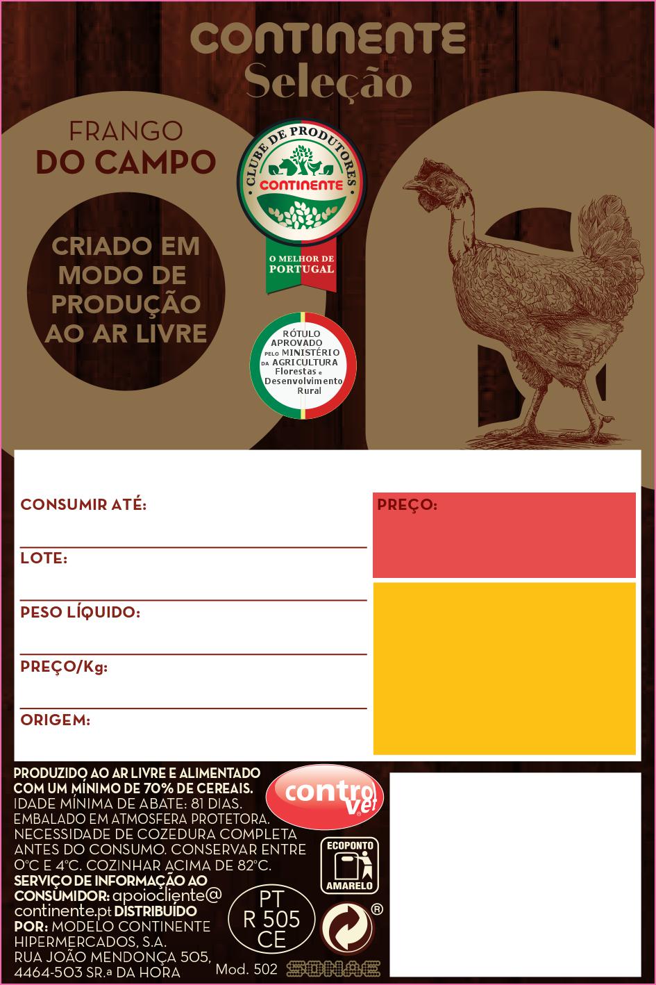 Frango campo continente selecao